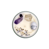 Intention Crystal Candles handmade soy white sage lavender scent healing self care meditation