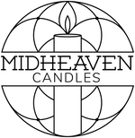 Midheaven Candles Logo – Black Circular Logo with a candle image