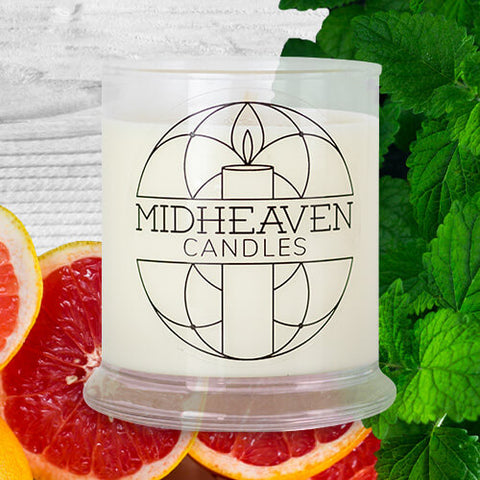 Midheaven Candles-Grapefruit Mint-Soy Candle-Grapefruit-Mint-refreshing-garden-Summer-fresh-Finger Lakes New York-Finger Lakes-Bristol NY-Rochester New York 