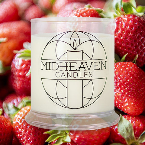 Midheaven Strawberry Dreams Soy Candle-Feature Image-Summer-Summer scent-strawberry-fresh berry-sweet-strawberries-strawberry dream-strawberry shortcake-vanilla-Finger Lakes-Finger Lakes New York-Bristol NY-Rochester NY