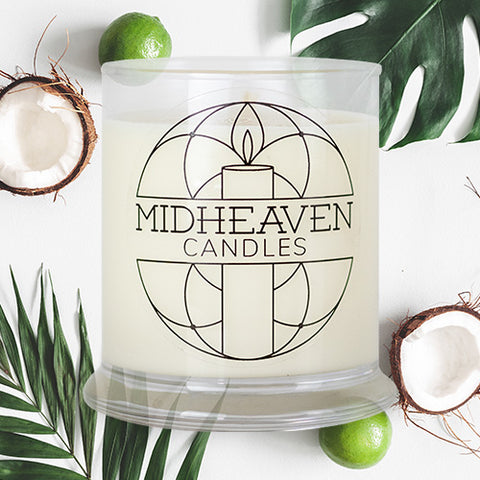 Midheaven Candles-Coconut Lime Soy Candle-Coconut Lime-featured Coconut Lime Photo-refreshing-lime-coconut-Summer-Summer scents-tropical-tropical oasis-zesty-beach-Finger Lakes-Finger Lakes New York-Bristol NY-Summer refresher-Rochester NY