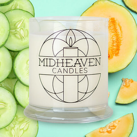Midheaven Candles-Cucumber Melon Soy Candle-Featured Cucumber Melon Photo-cucumber-melon-soy candle-Bristol NY-Finger Lakes-Finger Lakes New York-handpoured-melon-Summer-Summer scents-fresh-sweet
