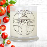 Midheaven Tomato Basil Soy Candle-Featured Tomato Basil Photo-tomato-basil-tomato basil-soy candle-summer-fresh-spicy-garden-herbal-earthy-moss-airy-summer herbs-Finger Lakes-Finger Lakes New York-Bristol NY-Rochester NY